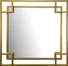 A square mirror with a gold geometric frame. Produktbild-Vorschau