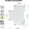 Product parameters and dimensions of a smart circuit breaker. Podgląd zdjęcia produktu