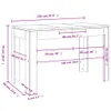 Diagram showing the dimensions of a table. Produktbild-Vorschau