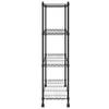 vidaXL Scaffale con 4 ripiani e rotelle 90x35x142 cm Nero Anteprima dell’immagine prodotto 10