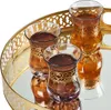 Spiegeltablett Serviertablett Deko Tablett Rund Nikita Gold Produktbild-Vorschau 4