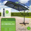 tillvex® Obdĺžnikový hliníkový slnečník Ø 330 cm námornícka Náhľad obrázku produktu 3