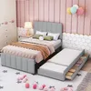 A bedroom setting with a bed and a pull-out trundle bed. Produktbild-Vorschau