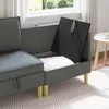 Divano ad angolo con contenitore VidaXL in tessuto grigio Anteprima dell’immagine prodotto 3