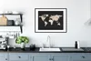 MuchoWow® Gerahmtes Poster Weltkarte - Beige - Schwarz Produktbild-Vorschau 4