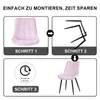 An instructional image showing the steps to assemble a chair. Voir les images du produit