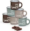 Set di 6 tazze da espresso in ceramica moderna marrone Anteprima dell’immagine prodotto 1