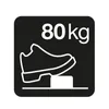 A black square with a white outline of a shoe stepping on a small block, with "80 kg" written above it. Náhled obrázku produktu