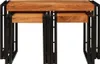Nestingtisch 3 pcs Massivholz Akazie und Metall Produktbild-Vorschau 4