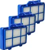 Three blue and white air filters are stacked in a diagonal pattern against a white background. Produktbild-Vorschau