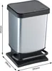 ROTHO Treteimer schwarz/metallicsilber, Inhalt: 20 Liter Produktbild-Vorschau 3