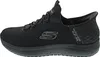 A side view of a black Skechers slip-in shoe. Voir les images du produit