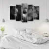 5-teiliges leinwandbild buddha statue schwarz weiß 200x100 Produktbild-Vorschau 3