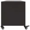 A black TV cabinet on wheels, shown from the front. Anteprima dell’immagine prodotto