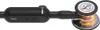 A close-up view of a stethoscope's chestpiece and part of the tubing. Voir les images du produit