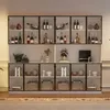 Glasvitrine 240x34x200 cm Weiß XXL Standvitrine mit 12 Produktbild-Vorschau 3