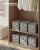 SONGMICS Aufbewahrungsbox mit Deckel, 3er Set, klappbar, Produktbild-Vorschau 2