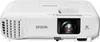 A front view of a white Epson projector on a white background. Voir les images du produit