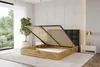 A bed with its storage compartment open, in a bedroom setting. Produktbild-Vorschau