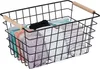 2 x Drahtkorb, Holzgriffe, rechteckig, Gitter Design, Produktbild-Vorschau 1