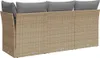 vidaXL Gartensofa mit Kissen 3-Sitzer Beige Poly Rattan Produktbild-Vorschau 4