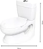 A white toddler toilet with dimensions indicated. Produktbild-Vorschau