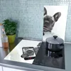 Spritzschutz Herdabdeckplatte Schneidebrett aus Glas Hund Produktbild-Vorschau 3