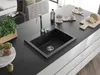 Mexen Elix évier en granit 1-bac 600 x 500 mm, noir, siphon Voir les images du produit 2