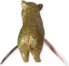 The back view of a golden pig figurine with two tags attached. Produktbild-Vorschau