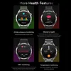 A collage of four smartwatch screens showcasing different health monitoring features. Produktbild-Vorschau