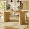 Flieks Ausziehbarer Esstisch 120-160cm, ovaler Holztisch Produktbild-Vorschau 3
