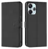 A black flip case for a smartphone is shown from two angles. Produktbild-Vorschau