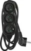 Prodlužovací kabel 1,5 m / 3 zásuvky / černý / PVC / 1 mm2 Produktbild-Vorschau