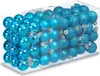 A clear, well-lit studio shot of two boxes of blue Christmas ornaments. Náhled obrázku produktu