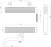 Technical drawing with dimensions of a bathroom faucet. Podgląd zdjęcia produktu