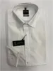 A folded white long-sleeved dress shirt with tags attached, laid flat on a white background. Produktbild-Vorschau