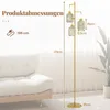 KOMFOTTEU Stehlampe 173 cm, Stehleuchte mit 3 E27 Fassungen Produktbild-Vorschau 5
