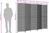 CLORIS Paravent 5-tlg. Schwarz Poly Rattan, 17,5 kg Produktbild-Vorschau 10