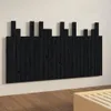 vidaXL Wand-Kopfteil Schwarz 146,5x3x80 cm Massivholz Produktbild-Vorschau 4