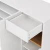 A close-up view of an open drawer and shelves of a white cabinet. Anteprima dell’immagine prodotto