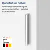 A close-up of a silver handle on a white surface, with German text and a "Made in Germany" logo. Produktbild-Vorschau