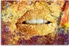 Leinwandbild Abstraktion goldener Lippen 120x80 Feeby Gold Produktbild-Vorschau 3
