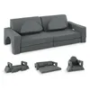 A modular sofa for children shown in its assembled form and in various disassembled configurations. Náhled obrázku produktu