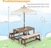COSTWAY Kinder Picknicktisch mit Bänke, Kissen & Produktbild-Vorschau 6
