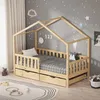 ML-Design Kinderbett Hausbett 80x160 cm Natur mit 2 Produktbild-Vorschau 7