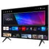 A smart TV displaying a user interface with various app icons and content. Produktbild-Vorschau