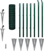 A collection of fence posts, wire mesh, and stakes arranged on a white background. Náhled obrázku produktu