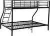 A black metal bunk bed with a ladder, shown against a white background. Voir les images du produit