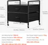 A product image showing a black rolling storage cart with drawers, with dimensions and specifications overlaid. Podgląd zdjęcia produktu