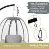 deluxe4home® Hängesessel mit Gestell Hellgrau I Hängekorb Produktbild-Vorschau 2